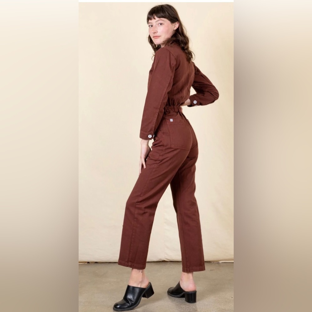 Big Bud Press long sleeve jumpsuit in brown. As pictured above.